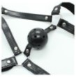 Imbracatura viso con morso head harness ball gag fetish bondage nero black costrittivo