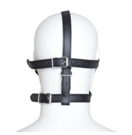 Imbracatura per viso con maschera per occhi e morso total head harness restraint black