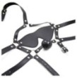 Imbracatura per viso con maschera per occhi e morso total head harness restraint black