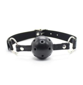 Breathable ball gag nero traspirante morso black bondage fetish costrittivo 