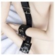 Easy back cuffs collar restraint manette collare costrittivo bondage black harness