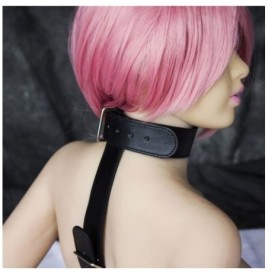 Easy back cuffs collar restraint manette collare costrittivo bondage black harness