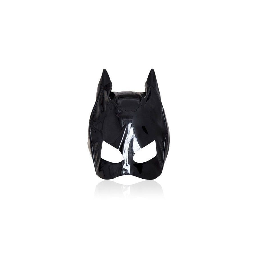 Cat mask large black maschera fetish bondage nero sexy per donna neutra bocca