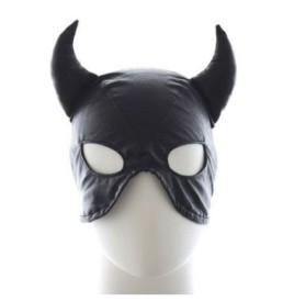 Devil mask black maschera diavolo nero fetish bondage per uomo e donna sexy