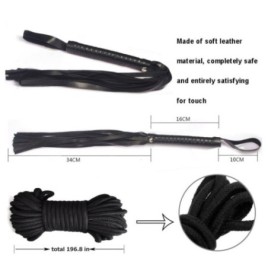 Top bondage kit fetish corda morso collare costrittivo nero frusta manette cavigliere