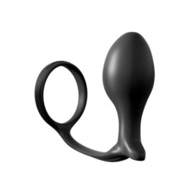 Fallo dildo plug anale con anello fallico indossabile nero anal butt