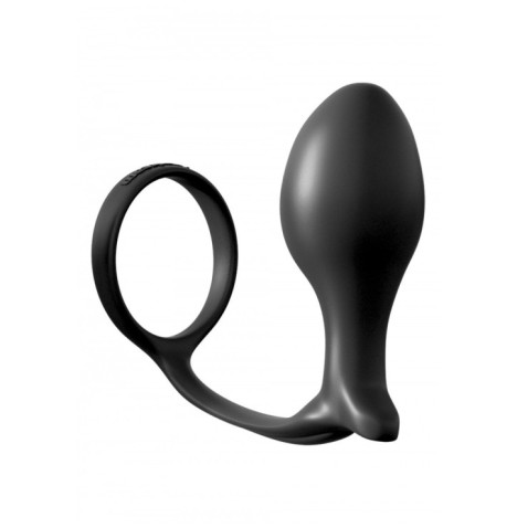 Fallo dildo plug anale con anello fallico indossabile nero anal butt