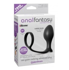 Fallo dildo plug anale con anello fallico indossabile nero anal butt