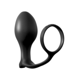 Fallo dildo plug anale con anello fallico indossabile nero anal butt