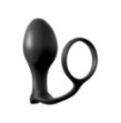 Fallo dildo plug anale con anello fallico indossabile nero anal butt