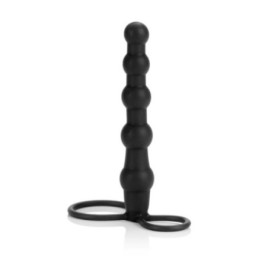 Fallo anale dildo indossabile con anello fallico per uomo nero in silicone