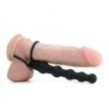 Fallo anale dildo indossabile con anello fallico per uomo nero in silicone