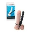 Fallo anale dildo indossabile con anello fallico per uomo nero in silicone