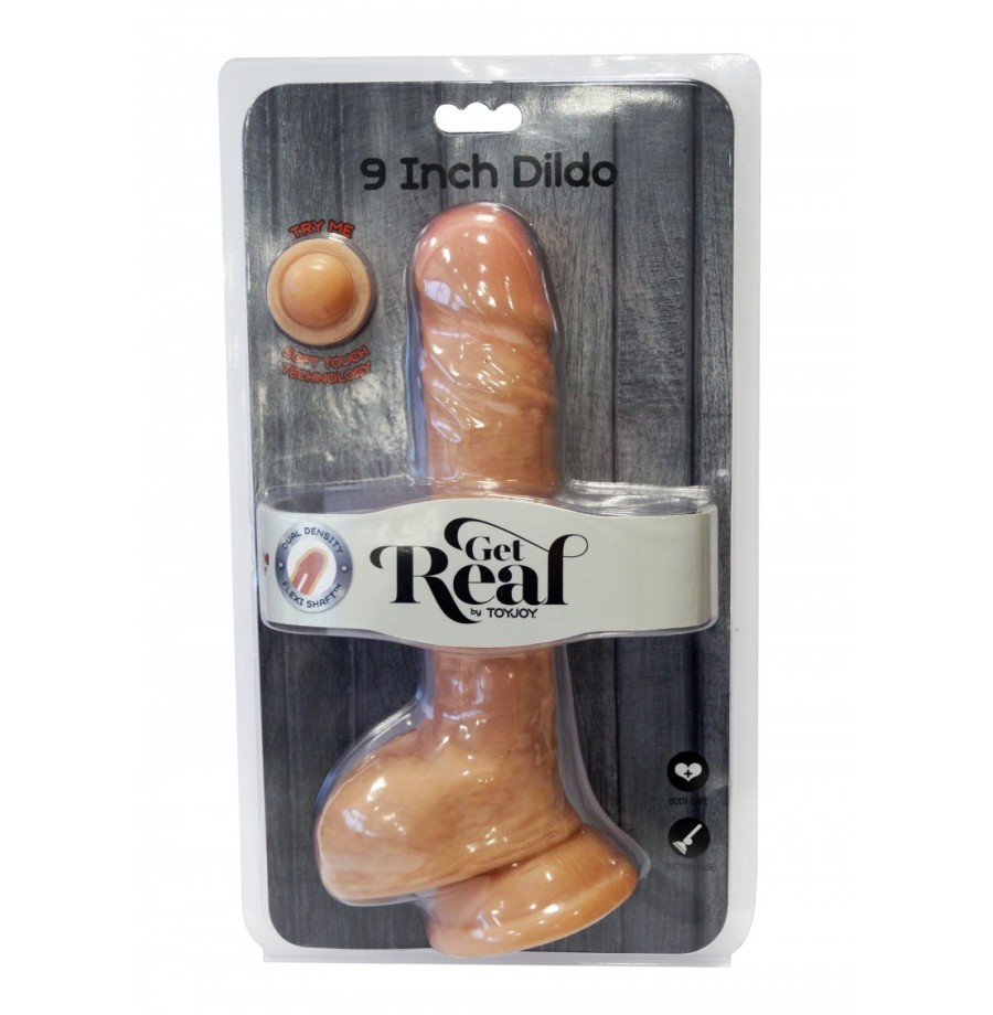 Fallo vaginale dildo get real dual density 9 con testicoli