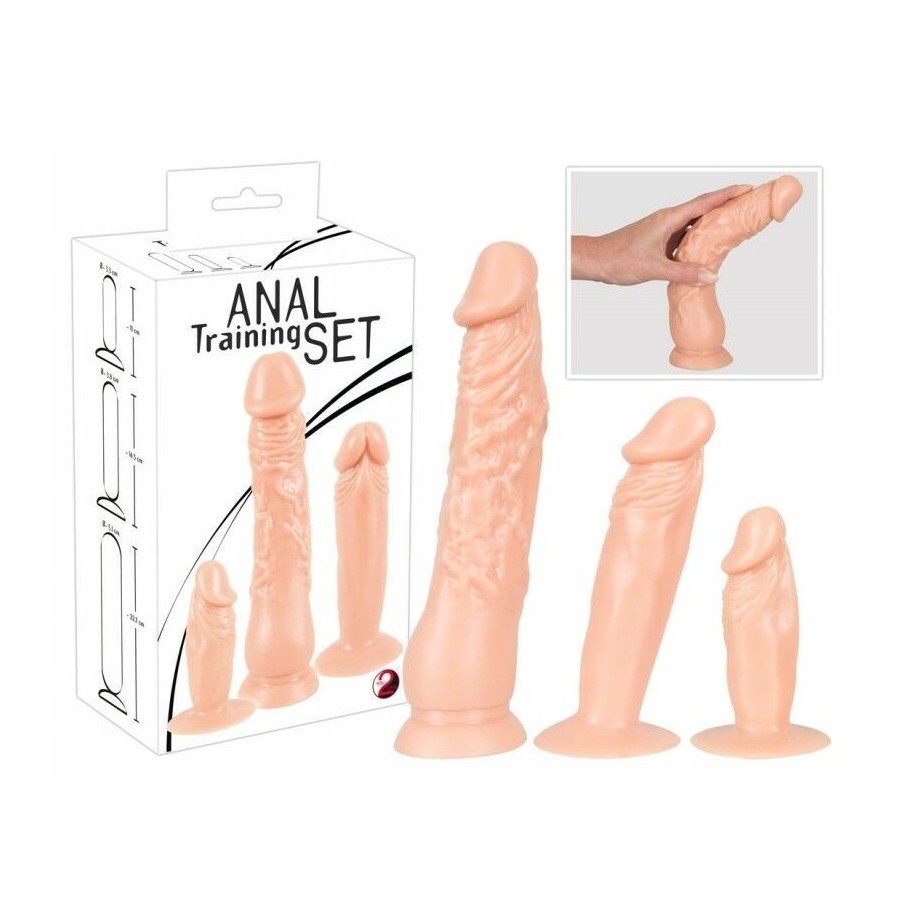 Kit sex toys 3 fallo anale dildo realistico vaginale con ventosa morbido mini maxi