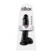 Fallo realistico vaginale black dildo nero king cock maxi con ventosa 10