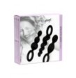 set kit plug fallo anale 3 pz dildo in silicone nero satisfyer butt plugs black