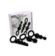 set kit plug fallo anale 3 pz dildo in silicone nero satisfyer butt plugs black