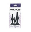 kit set fallo anale plug nero in silicone con dildo con ventosa black curvy anal play