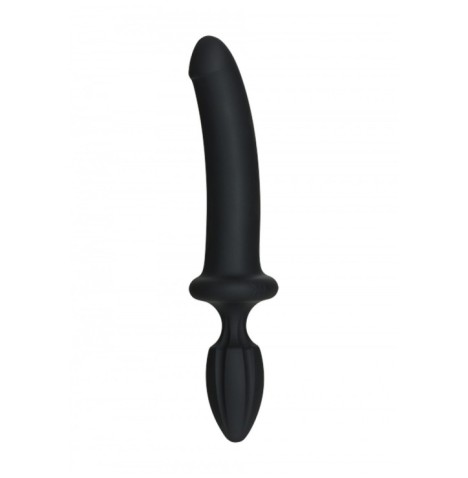 fallo doppio realistico e plug vaginale anale in silicone dildo butt nero fuck 10