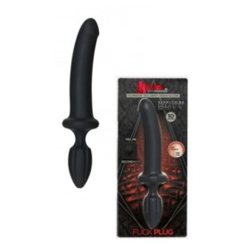 fallo doppio realistico e plug vaginale anale in silicone dildo butt nero fuck 10