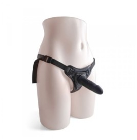 Falo indossabile strap on con dildo realistico vaginale anale in silicone nero