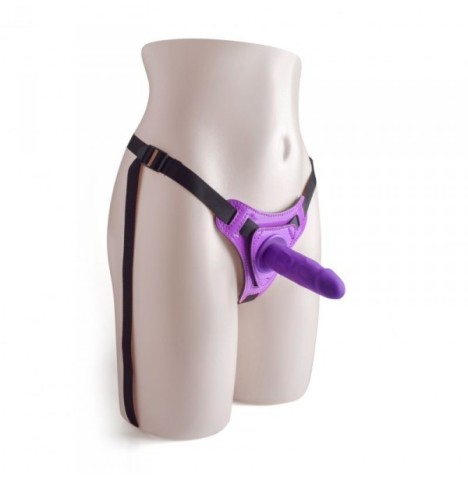 Strap on fallo realistico dildo in silicone indossabile vaginale anale sex toys purpy