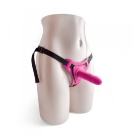 Dildo red strap on indossabile realistico fallo anale vaginale con cintura pink