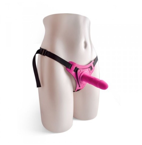 Dildo red strap on indossabile realistico fallo anale vaginale con cintura pink