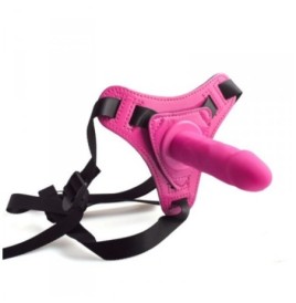 Dildo red strap on indossabile realistico fallo anale vaginale con cintura pink