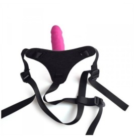 Dildo red strap on indossabile realistico fallo anale vaginale con cintura pink