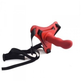 dildo red strap on indossabile fallo anale vaginale con cintura