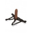 Fallo realistico vaginale anale strap on dildo indossabile guaina per pene prolunga fallica brown