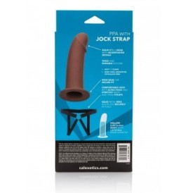 Fallo realistico vaginale anale strap on dildo indossabile guaina per pene prolunga fallica brown