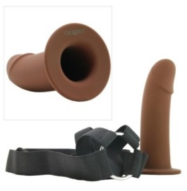 Fallo realistico vaginale anale strap on dildo indossabile guaina per pene prolunga fallica brown