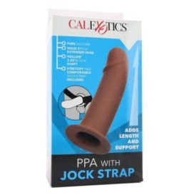 Fallo realistico vaginale anale strap on dildo indossabile guaina per pene prolunga fallica brown