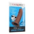 Fallo realistico vaginale anale strap on dildo indossabile guaina per pene prolunga fallica brown