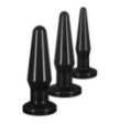 Kit fallo anale 3 pz dildo butt plug sex sex toys anal mini maxi black nero