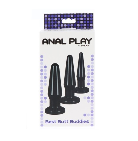 Kit fallo anale 3 pz dildo butt plug sex sex toys anal mini maxi bl...