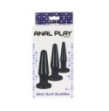 Kit fallo anale 3 pz dildo butt plug sex sex toys anal mini maxi black nero