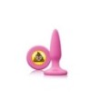 Plug anale in silicone mini fallo butt rosa conico con smile sht EMOJI FACE rosa sex toys