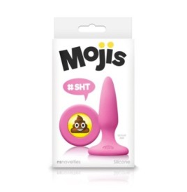 Plug anale in silicone mini fallo butt rosa conico con smile sht EMOJI FACE rosa