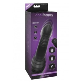 Vibratore anale realistico stimolatore dildo fallo su e giù vaginale in silicone nero black sex machine