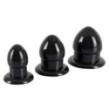 Kit 3pz fallo anale plug set mini medium maxi dildo anal sex toys nero black butt