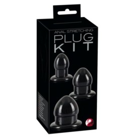 Kit 3pz fallo anale plug set mini medium maxi dildo anal sex toys nero black butt