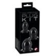 Kit 3pz fallo anale plug set mini medium maxi dildo anal sex toys nero black butt