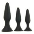 Kit Fallo anale tappo anal nero dildo black set 3 pz mini med maxi butt plug