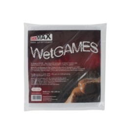 telo copriletto in lattex wetgames sexmax black 180 x 220