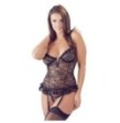 lingerie intimo donna nero guepiere sexy trasparente a perizoma in pizzo black