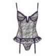 lingerie intimo donna nero guepiere sexy trasparente a perizoma in pizzo black